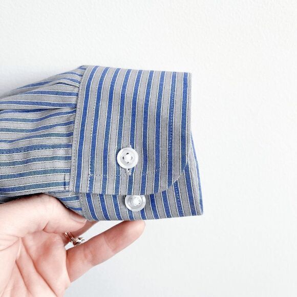 Nautica Mens Dress Shirt Cotton Button Down Long Sleeve Blue US Neck Size 16 - Picture 3 of 7